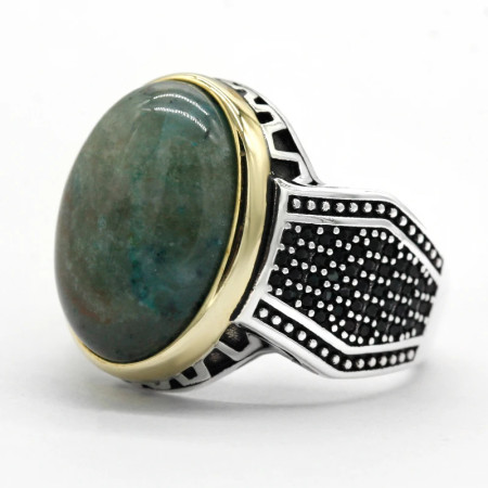 Anillo de Plata de Ley 925 con piedra de Fénix Natural para hombre y mujer, sortija de circonita Irregular hecha a mano, joyería de boda, regalo