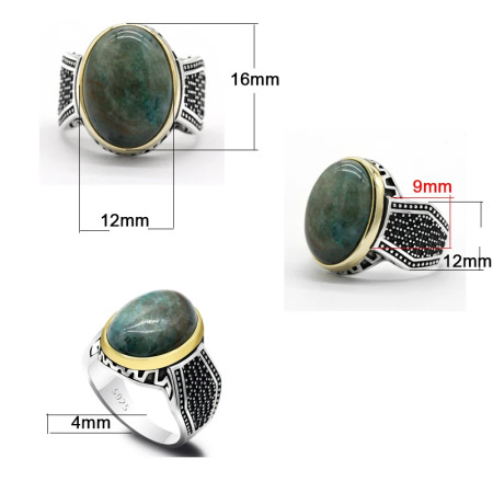 Anillo de Plata de Ley 925 con piedra de Fénix Natural para hombre y mujer, sortija de circonita Irregular hecha a mano, joyería de boda, regalo