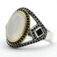 Anillo con piedra de ágata para hombre y mujer, de plata 925, anillo de piedra Natural Vintage, joyería religiosa, regalo, diseño minimalista - malaquita tienda 36