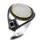Anillo con piedra de ágata para hombre y mujer, de plata 925, anillo de piedra Natural Vintage, joyería religiosa, regalo, diseño minimalista - malaquita tienda 36