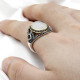 Anillo con piedra de ágata para hombre y mujer, de plata 925, anillo de piedra Natural Vintage, joyería religiosa, regalo, diseño minimalista - malaquita tienda 36