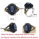 Anillo de Plata de Ley 925 para hombre, piedra de ágata Natural con ojos malvados, línea de cebra paralela, anillo de estilo Punk de CZ negro para hombre, Turquía - malaquita tienda 36