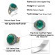 Anillo de plata esterlina 925 para hombre, sortija de trébol de circón verde, joya de la suerte para hombre, joya para fiesta/compromiso de boda - malaquita tienda 36