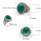 Anillo de plata esterlina 925 para hombre, sortija de trébol de circón verde, joya de la suerte para hombre, joya para fiesta/compromiso de boda - malaquita tienda 36