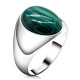 Anillo de plata de ley 100% para hombre y mujer, sortija de boda elegante con piedra de malaquita Natural auténtica, joyería Original y sencilla para regalo, 925 - malaquita tienda 36