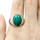 Anillo de plata de ley 100% para hombre y mujer, sortija de boda elegante con piedra de malaquita Natural auténtica, joyería Original y sencilla para regalo, 925 - malaquita tienda 36