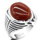 Anillo de Plata de Ley 925 para hombre, joyería turca con piedra de ágata roja Natural, anillos de rayas simples Vintage para hombre, regalo de cumpleaños y boda - malaquita tienda 36