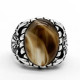 Anillo turco de Plata de Ley 925 sólida para hombre, piedra de ágata Natural, moda Retro, Boutique, regalo de joyería para marido - malaquita tienda 36