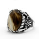 Anillo turco de Plata de Ley 925 sólida para hombre, piedra de ágata Natural, moda Retro, Boutique, regalo de joyería para marido - malaquita tienda 36