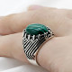 Anillo de plata S925 hecho a mano para hombre, piedra de pavo real natural, anillo de piedra verde, joyería de gama alta, regalo de compañero de lujo retro - malaquita tienda 36