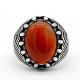 Anillo de Plata de Ley 925 para hombre, piedra de ágata Natural, tendencia de belleza turca, anillo favorable Retro para enviar al padre - malaquita tienda 36