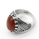 Anillo de Plata de Ley 925 para hombre, piedra de ágata Natural, tendencia de belleza turca, anillo favorable Retro para enviar al padre - malaquita tienda 36