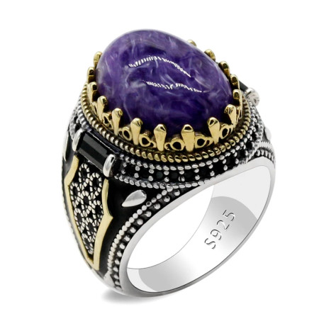 Anillo Türkiye para hombre, Plata de Ley 925, piedra de dragón púrpura Natural, anillo ovalado, joyería clásica Simple, regalos para hombres y mujeres Anillo Türkiye para hombre, Plata de Ley 925, piedra de dragón púrpura Natural, anillo ovalado, joyería clásica Simple, regalos para hombres y mujeres
