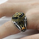 Anillo de plata 925 con ágata Natural para hombre, joyería Retro turca de árbol de coco, Machete de Oriente Medio, exquisito, dos colores - malaquita tienda 36
