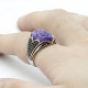 Anillo de plata 925 para hombre, oro rosa Natural, piedra de dragón púrpura, Retro, hecho a mano, joyería de roca de tendencia turca, regalo de Navidad - malaquita tienda 36