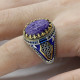 Anillo de plata pura s925 para hombre, piedra de dragón púrpura Natural, moda Retro, regalo hecho a mano, joyería para Festival, regalo de fiesta - malaquita tienda 36