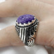 Anillo de plata 925 con piedra de dragón púrpura Natural para hombre, joyería Retro de Rock, sello turco hecho a mano, regalo de fiesta - malaquita tienda 36
