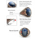 Anillo de Plata de Ley 925 para hombre, sortija, oro rosa, cianita Natural, tendencia turca, Rock, regalo de Navidad - malaquita tienda 36