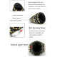 Anillo de Plata de Ley 925 de ágata Natural para hombre, con estampado de pata, hermoso poder, anillo turco Retro hecho a mano para amigos - malaquita tienda 36