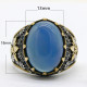 Anillo de Plata de Ley 925 para hombre, con estampado de ágata Natural ovalada, Retro, moda turca, regalos de joyería para fiesta - malaquita tienda 36