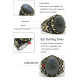 Anillo de boda turco hecho a mano con labradorita Natural para hombre, joyería de plata de ley 925 con estampado de pata, diseño de tendencia Retro - malaquita tienda 36