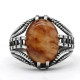 Anillo de Plata de Ley 925 auténtica para hombre, piedra de cuarzo Natural, diseño hueco de tendencia Simple y generoso, anillo de boda de girasol para hombre - malaquita tienda 36