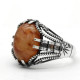 Anillo de Plata de Ley 925 auténtica para hombre, piedra de cuarzo Natural, diseño hueco de tendencia Simple y generoso, anillo de boda de girasol para hombre - malaquita tienda 36