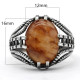 Anillo de Plata de Ley 925 auténtica para hombre, piedra de cuarzo Natural, diseño hueco de tendencia Simple y generoso, anillo de boda de girasol para hombre - malaquita tienda 36