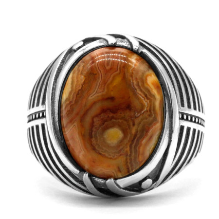Turco joyería de plata de ley 925 anillo de los hombres con piedra de ágata Natural Retro Punk Simple de los hombres cumpleaños regalo de boda Turco joyería de plata de ley 925 anillo de los hombres con piedra de ágata Natural Retro Punk Simple de los hombres cumpleaños regalo de boda