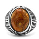 Turco joyería de plata de ley 925 anillo de los hombres con piedra de ágata Natural Retro Punk Simple de los hombres cumpleaños regalo de boda - malaquita tienda 36