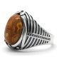 Turco joyería de plata de ley 925 anillo de los hombres con piedra de ágata Natural Retro Punk Simple de los hombres cumpleaños regalo de boda - malaquita tienda 36