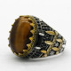Anillo de plata s925 con ojo de tigre Natural para hombre y mujer, conjunto de joyería Vintage a la moda, novedad - malaquita tienda 36