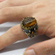 Anillo de plata s925 con ojo de tigre Natural para hombre y mujer, conjunto de joyería Vintage a la moda, novedad - malaquita tienda 36
