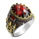 Anillo de Plata de Ley 925 con Zirconia para hombre, conjunto de joyería con diseño de garra de dedo, estilo Hip Hop, Punk, turco, Popular, regalo de joyas de fiesta - malaquita tienda 36