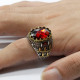 Anillo de Plata de Ley 925 con Zirconia para hombre, conjunto de joyería con diseño de garra de dedo, estilo Hip Hop, Punk, turco, Popular, regalo de joyas de fiesta - malaquita tienda 36