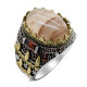Anillos de piedra de cuarzo Natural de Plata de Ley 925 para mujer, conjunto de garras, joyería de diseño, estilo Punk, conjunto de joyería Türkiye, anillos para mujer - malaquita tienda 36