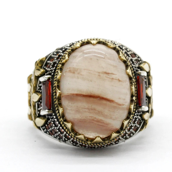 Anillos de piedra de cuarzo Natural de Plata de Ley 925 para mujer, conjunto de garras, joyería de diseño, estilo Punk, conjunto de joyería Türkiye, anillos para mujer - malaquita tienda 36