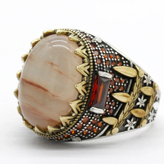 Anillos de piedra de cuarzo Natural de Plata de Ley 925 para mujer, conjunto de garras, joyería de diseño, estilo Punk, conjunto de joyería Türkiye, anillos para mujer - malaquita tienda 36