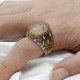 Anillos de piedra de cuarzo Natural de Plata de Ley 925 para mujer, conjunto de garras, joyería de diseño, estilo Punk, conjunto de joyería Türkiye, anillos para mujer - malaquita tienda 36