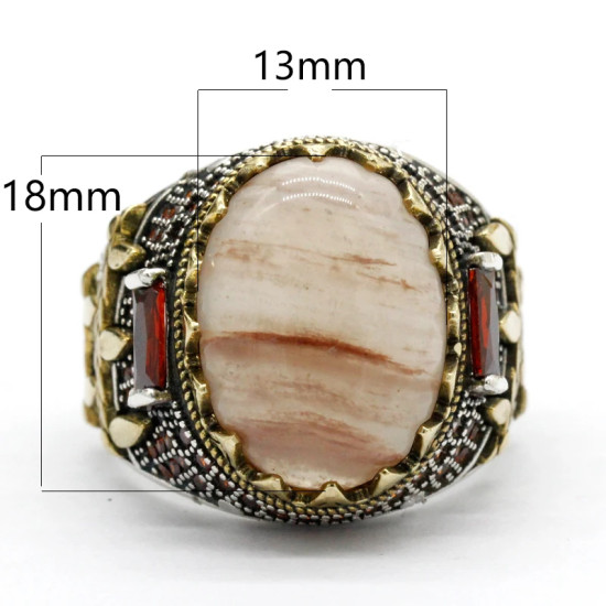 Anillos de piedra de cuarzo Natural de Plata de Ley 925 para mujer, conjunto de garras, joyería de diseño, estilo Punk, conjunto de joyería Türkiye, anillos para mujer - malaquita tienda 36