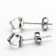 Pendientes prismáticos de Plata de Ley 925 para mujer, aretes de tuerca de CZ transparente, joyería de moda 2021 - malaquita tienda 36