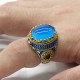 Anillo de Plata de Ley 925 auténtica para hombres y mujeres, piedra de ágata Natural, trébol clásico, tendencia turca, anillo de boda, estilo Punk Retro - malaquita tienda 36