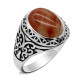 Anillo hecho a mano de plata de ley S925 para hombre, conjunto de joyería Türkiye de cuarzo Natural, anillo para fiesta navideña - malaquita tienda 36