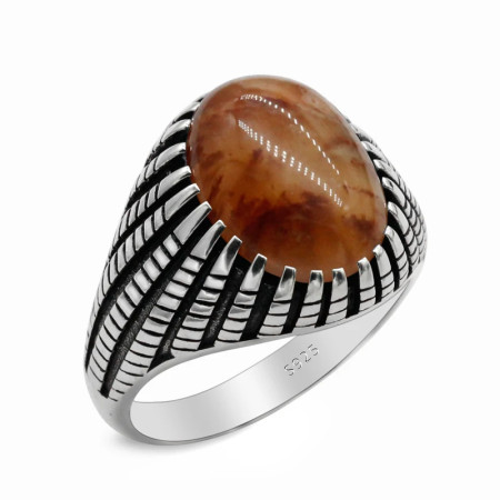 Turcos clásicos de los hombres y las mujeres anillo de cuarcita Natural de Plata de Ley 925 de moda Retro compromiso/regalo de anillo de boda Turcos clásicos de los hombres y las mujeres anillo de cuarcita Natural de Plata de Ley 925 de moda Retro compromiso/regalo de anillo de boda