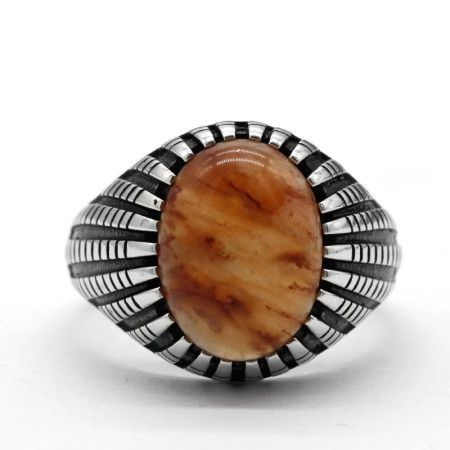 Turcos clásicos de los hombres y las mujeres anillo de cuarcita Natural de Plata de Ley 925 de moda Retro compromiso/regalo de anillo de boda Turcos clásicos de los hombres y las mujeres anillo de cuarcita Natural de Plata de Ley 925 de moda Retro compromiso/regalo de anillo de boda