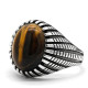 Anillo de Plata de Ley 925 pura para hombre, piedra de ojo de tigre Natural, sencillo, clásico, elegante, hecho a mano, joyería exquisita, regalo - malaquita tienda 36