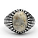 Anillo de piedra de ágata loca Natural para hombres y mujeres, diseño clásico de estilo Punk, anillo turco de ágata de Plata de Ley 925, regalo de joyería para hombres - malaquita tienda 36