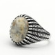 Anillo de piedra de ágata loca Natural para hombres y mujeres, diseño clásico de estilo Punk, anillo turco de ágata de Plata de Ley 925, regalo de joyería para hombres - malaquita tienda 36