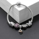 Pulsera clásica de Plata de Ley 925 con forma de corazón, mariposa rosa, corazón de amor, fabricación de joyería - malaquita tienda 36