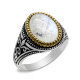 Anillo de plata de ley S925 con piedra lunar Natural para hombre, joyería hecha a mano, regalo de Festival - malaquita tienda 36